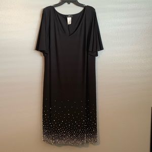 JBS Women’s black dress - silver beads and pearls